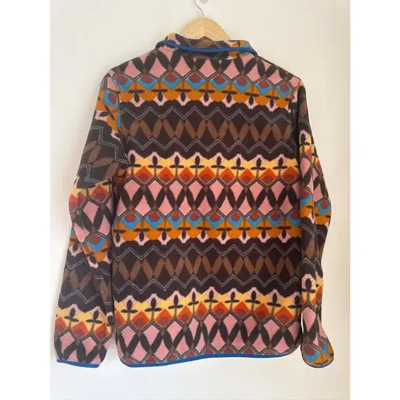 Patagonia Synchilla Big Anthos Rare Aztec Western Print Snap-T Pullover Fleece - Picture 7 of 8